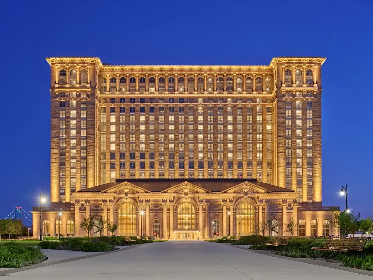 Insulation work at Michigan Central Station in Detroit